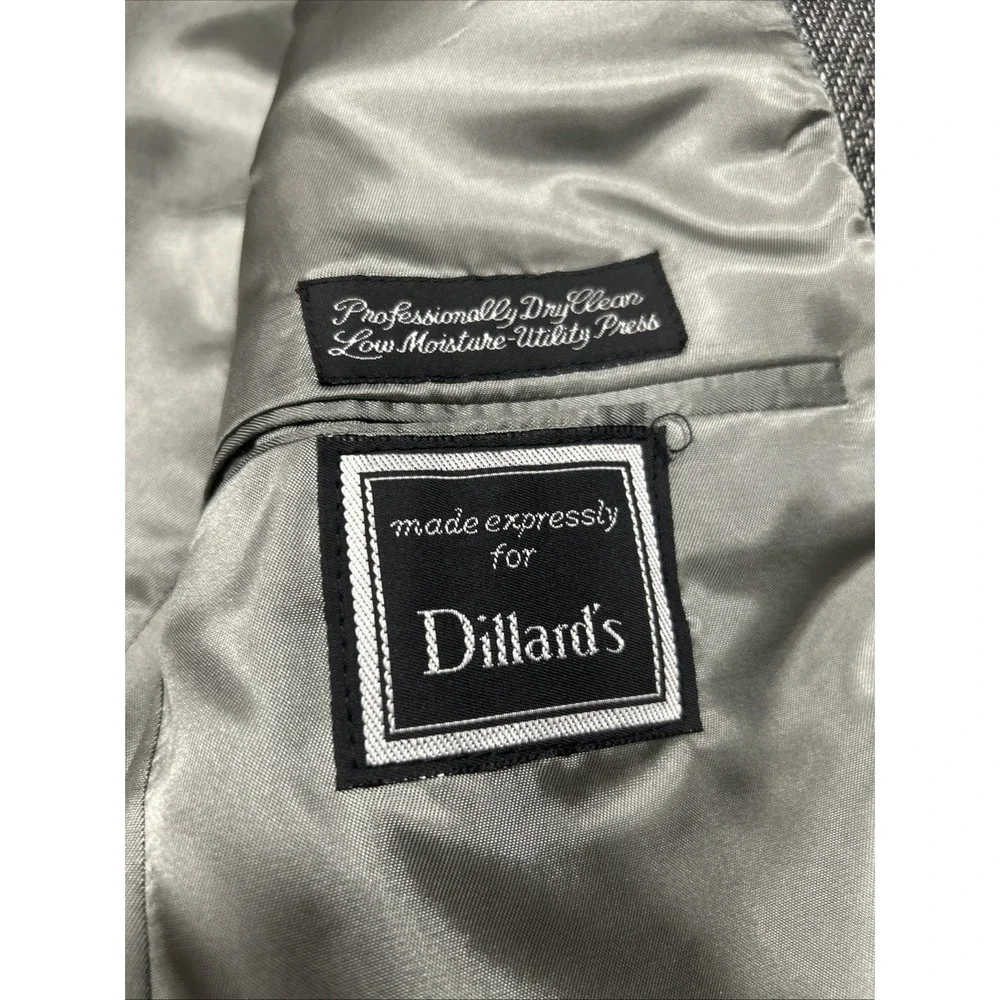 Vintage Christian Dior Monsieur Blazer Mens 44R Gray Silk Wool Tweed Sport Coat